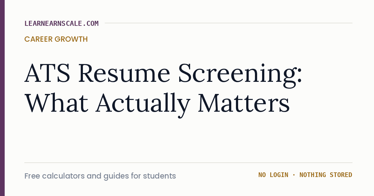 ATS resume screening for freshers — LearnEarnScale