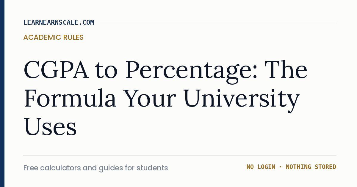 CGPA to percentage formula by university — LearnEarnScale