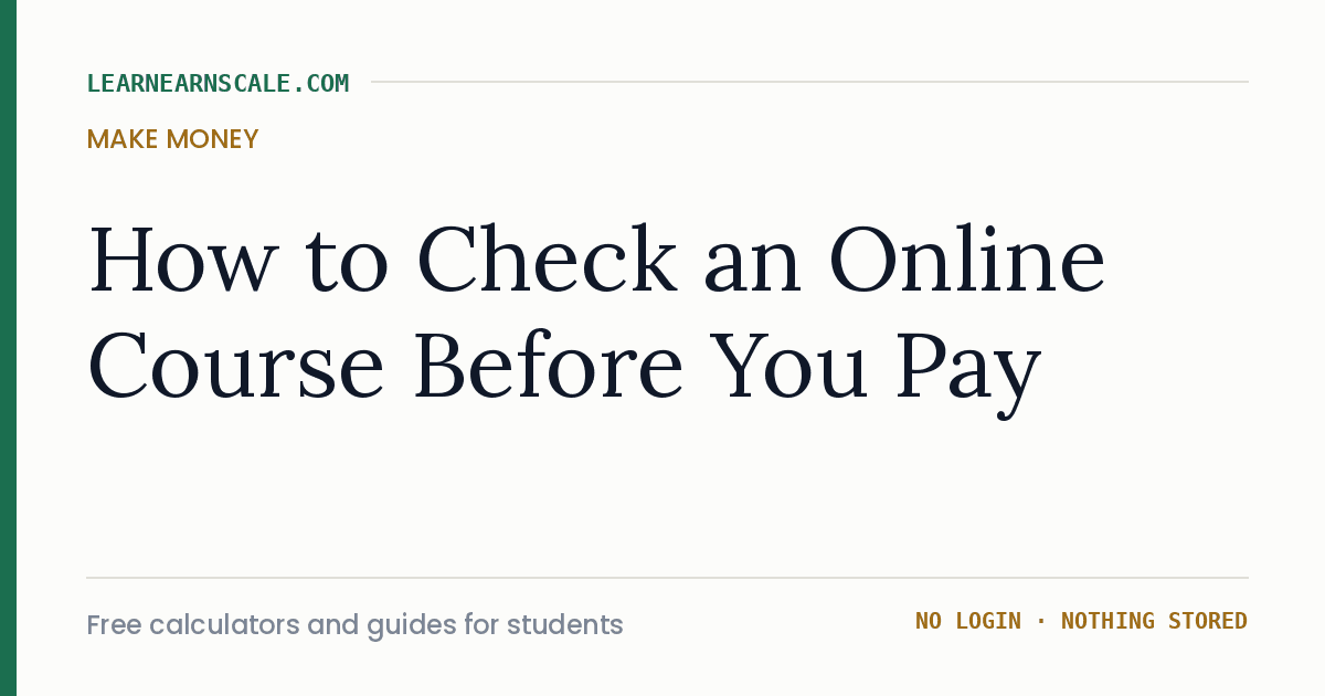 How to check an online course before paying — LearnEarnScale